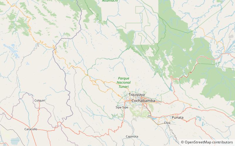putu putu parque nacional tunari location map