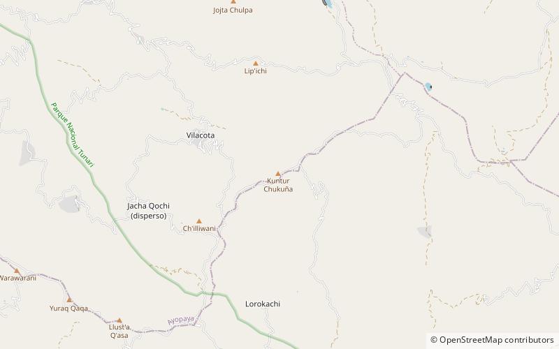 kuntur chukuna parque nacional tunari location map