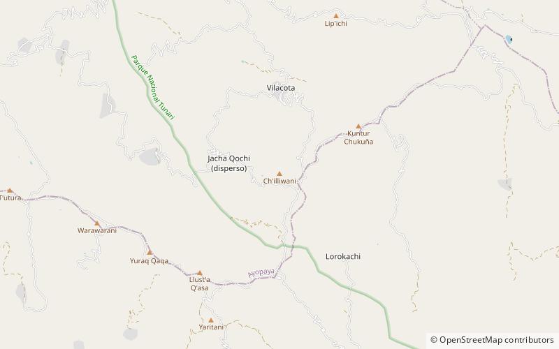 chilliwani parque nacional tunari location map