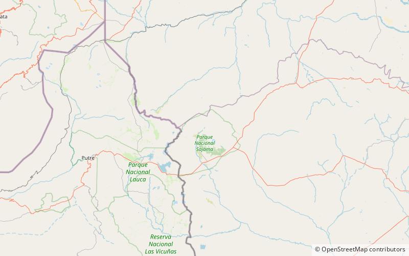 wana quta parque nacional sajama location map