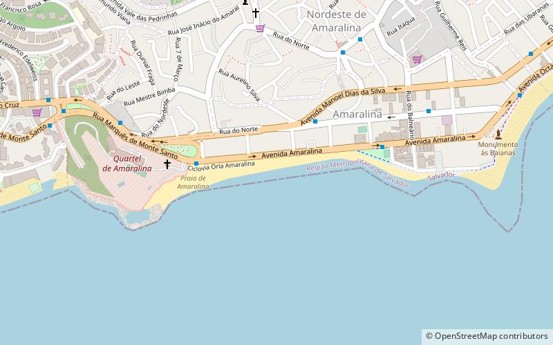 praia de amaralina salvador location map