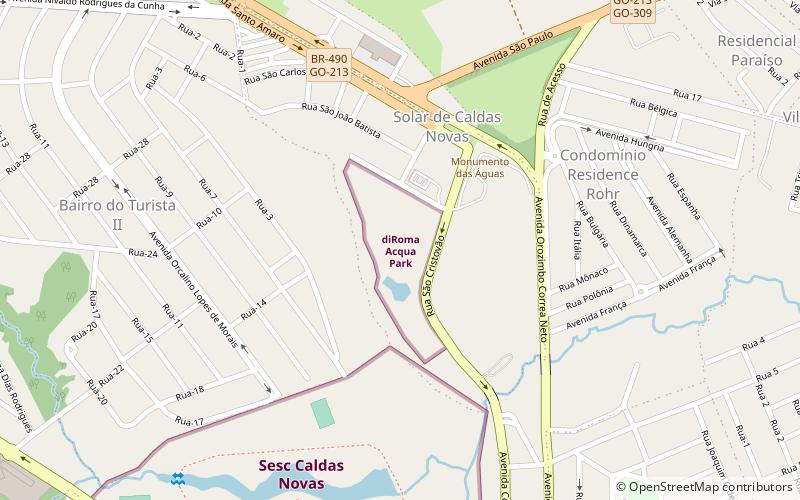 aqua park di roma caldas novas location map