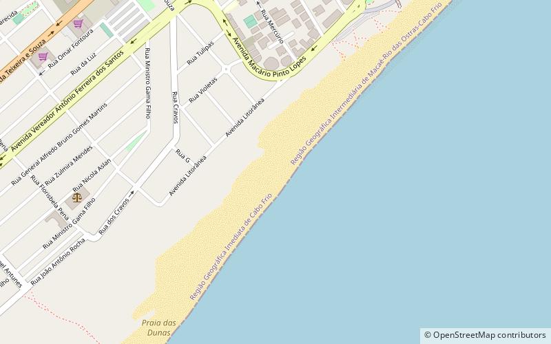 praia das dunas cabo frio location map