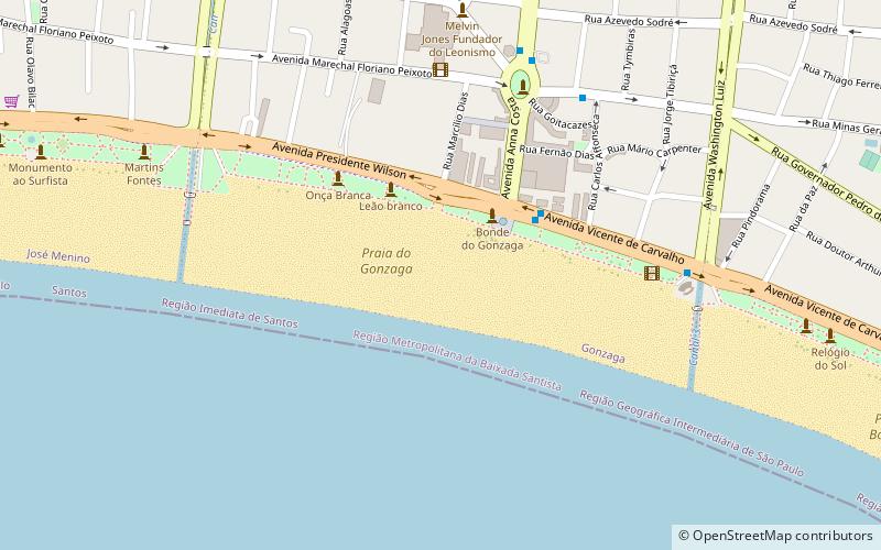 praia do gonzaga santos location map