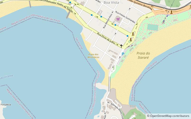 praia dos milionarios sao vicente location map