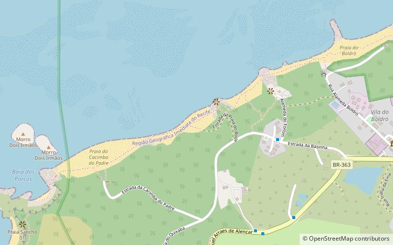 praia do bode fernando de noronha location map