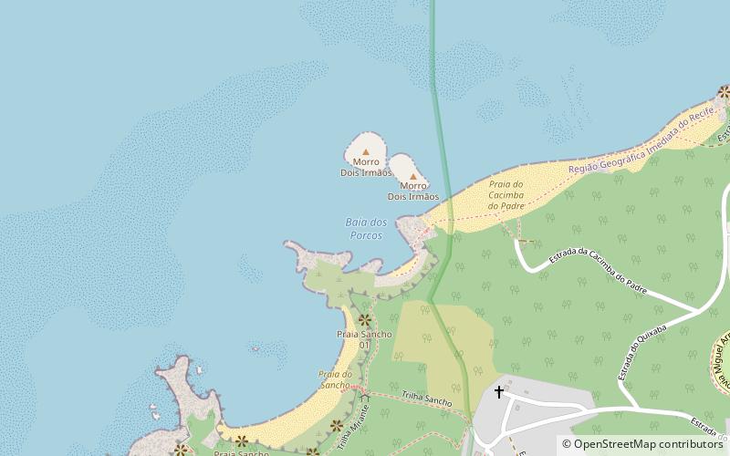 praia dos porcos fernando de noronha location map