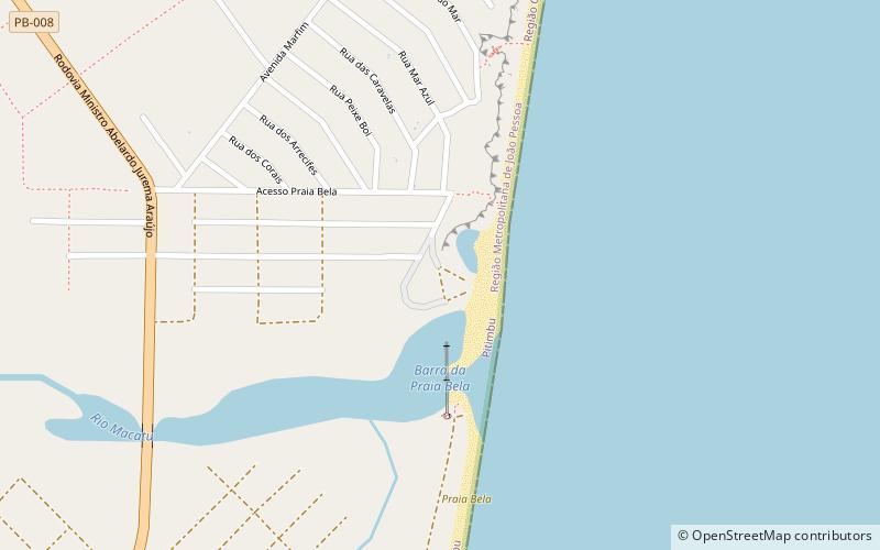 praia bela pb pitimbu location map