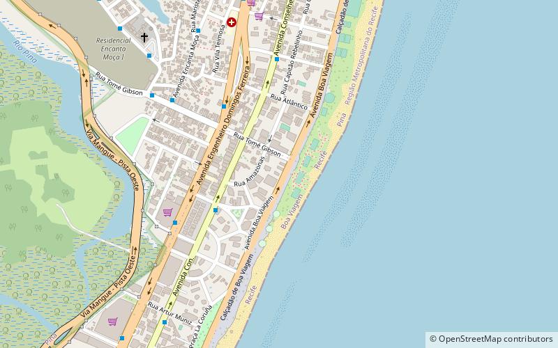 pina beach recife location map