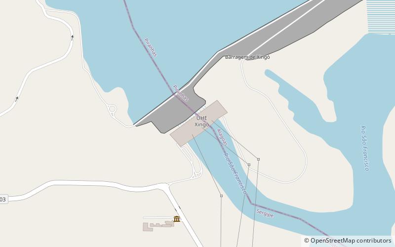 Xingó Dam location map
