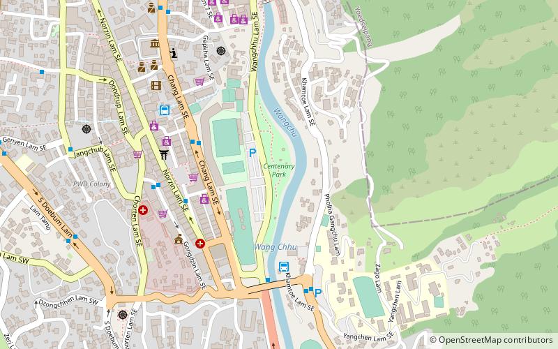 centenary park thimphou location map