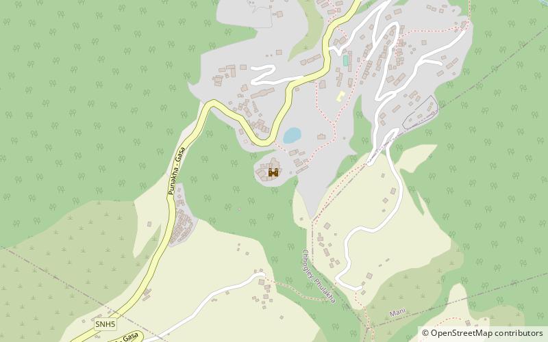 Gasa Dzong location map