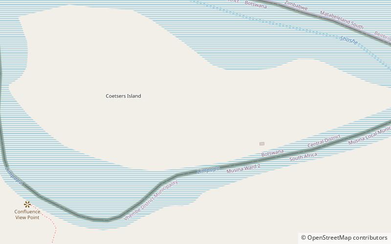 South Africa–Zimbabwe border location map