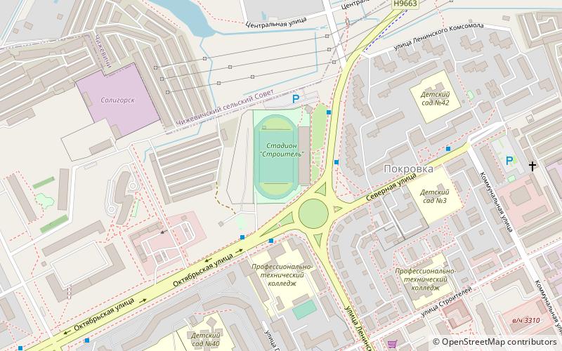 stroitel stadium saligorsk location map