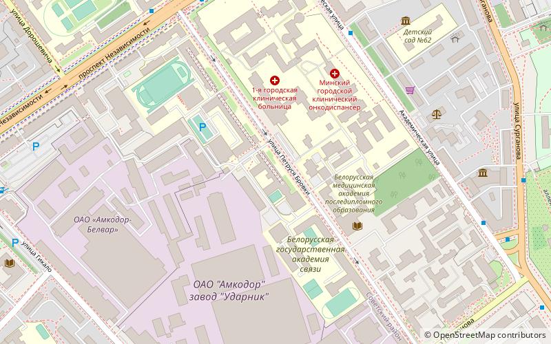 Université d'État de Bélarus d'informatique et de radioélectronique location map