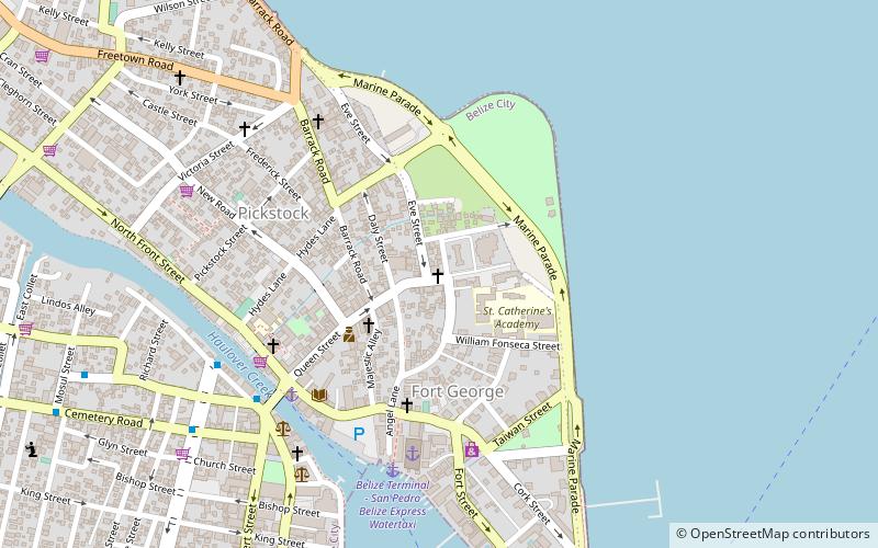 queen street baptist church belize city location map