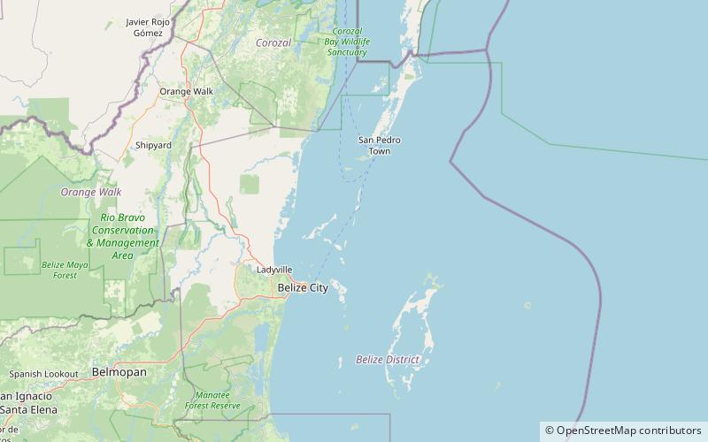 Caye Chapel location map