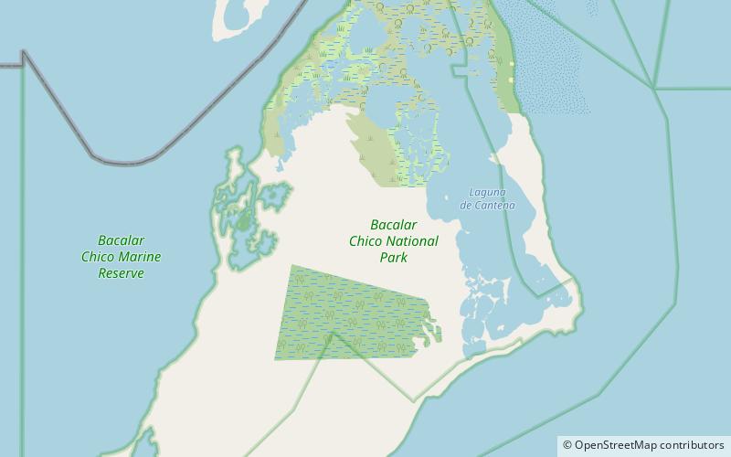 Bacalar Chico National Park and Marine Reserve location map