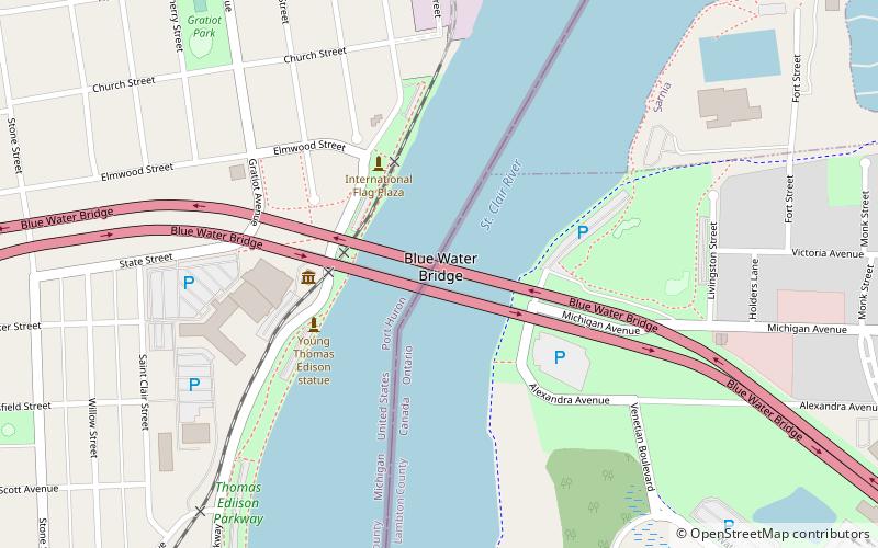 Port Huron–Sarnia Border Crossing location map