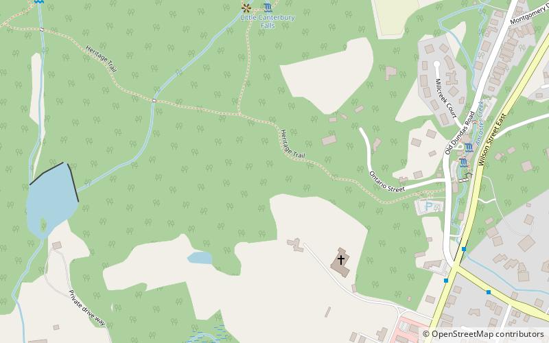 canterbury falls hamilton location map