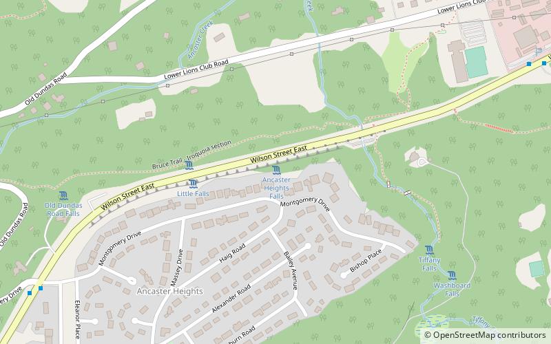 ancaster heights falls hamilton location map