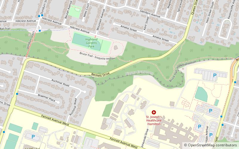 Upper Beckett Falls location map