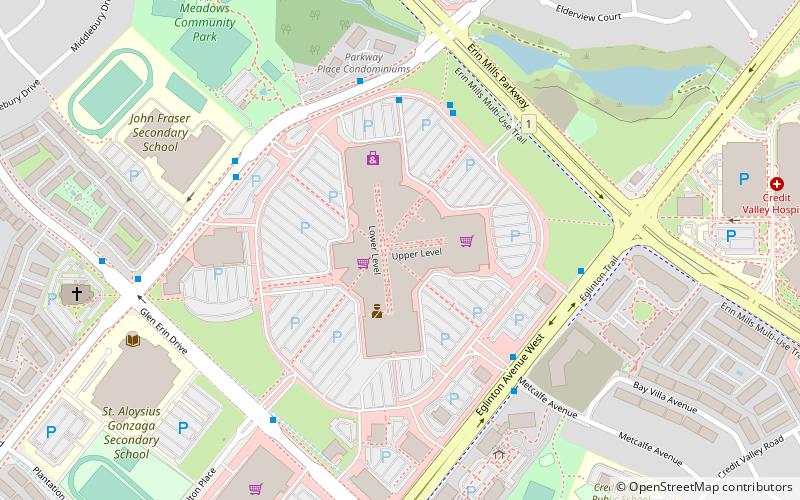 Erin Mills Town Centre location map
