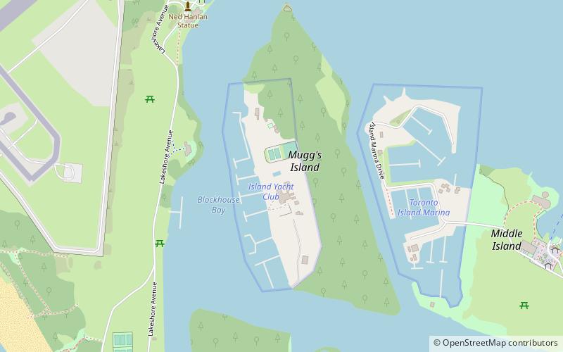 island yacht club toronto location map