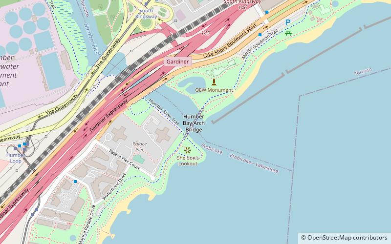 Humber Bay Arch Bridge location map