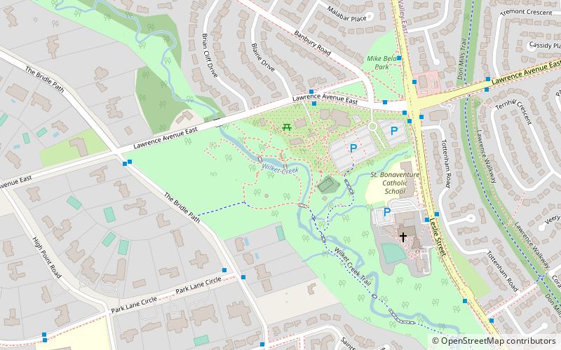Edwards Gardens and the Toronto Botanical Gardens location map