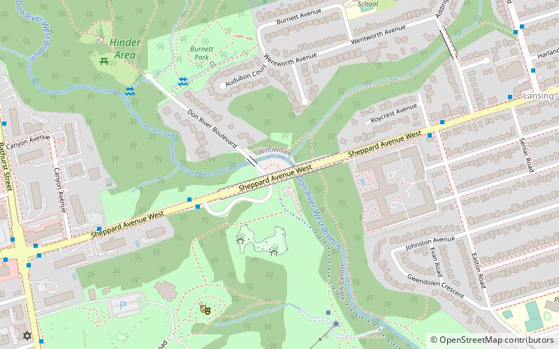 Sheppard Avenue Bridge location map