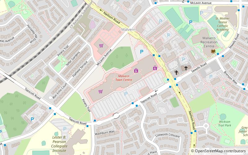 Malvern Town Centre location map
