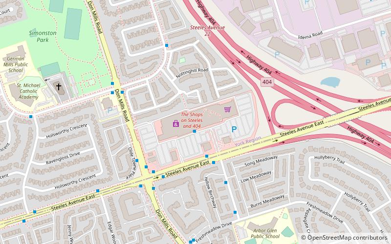 The Shops on Steeles and 404 location map
