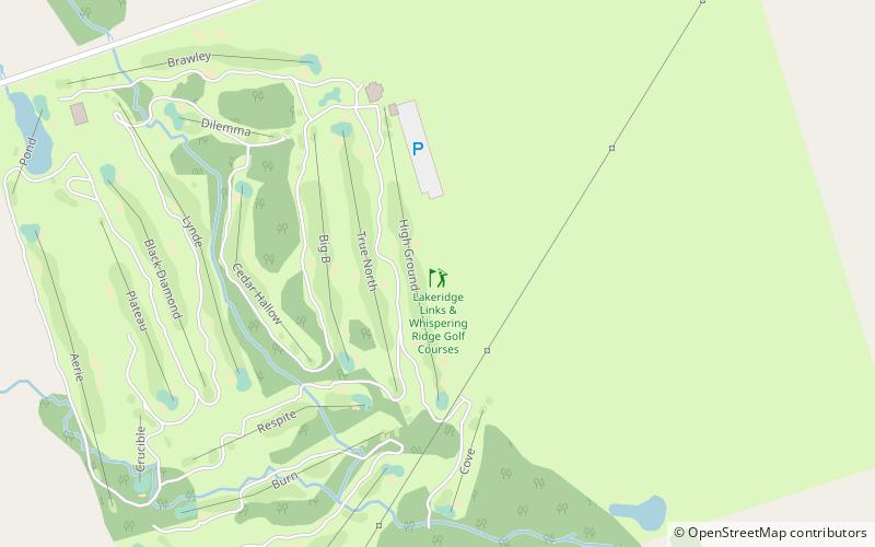 Lakeridge Links & Whispering Ridge Golf Courses location map