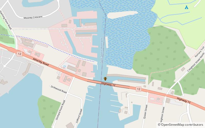 Atherley Narrows Swing Bridge location map