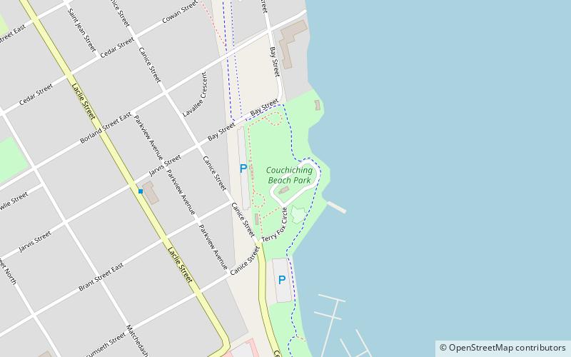 Couchiching Beach Park location map