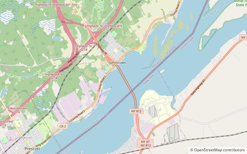 Ogdensburg–Prescott International Bridge location map