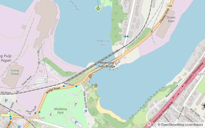 Reversing Falls Bridge location map