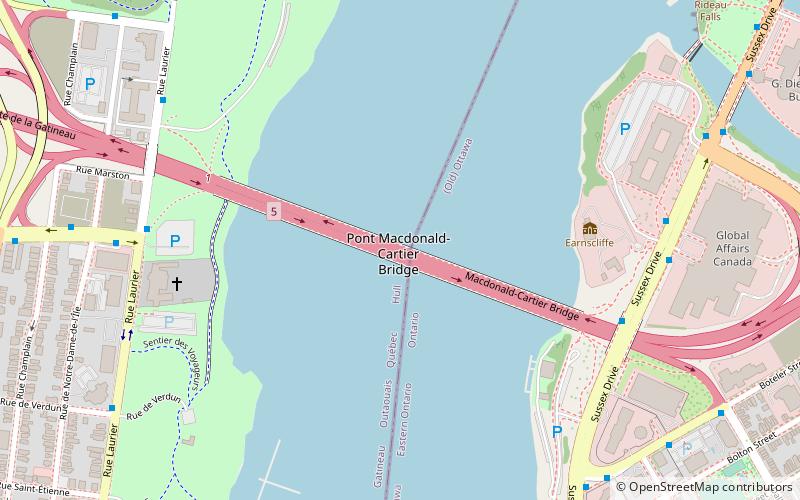 Macdonald-Cartier Bridge location map