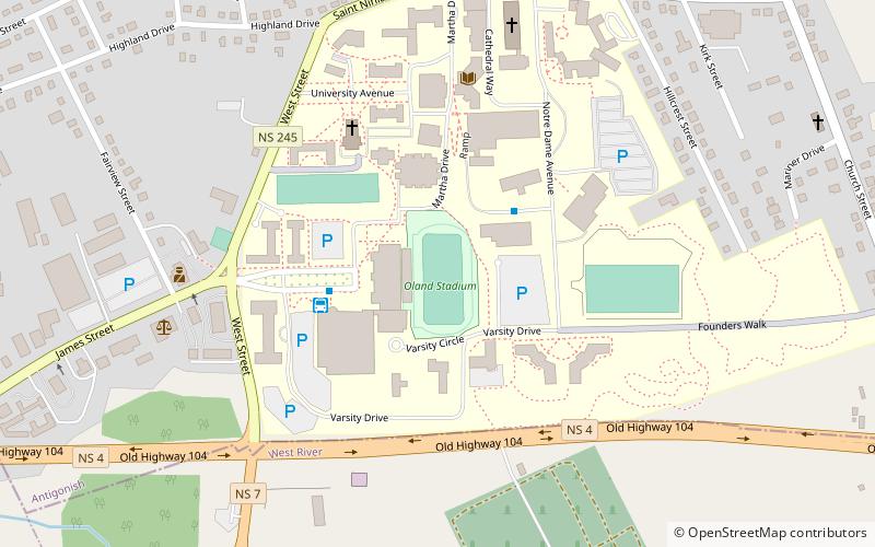 stfx stadium antigonish location map