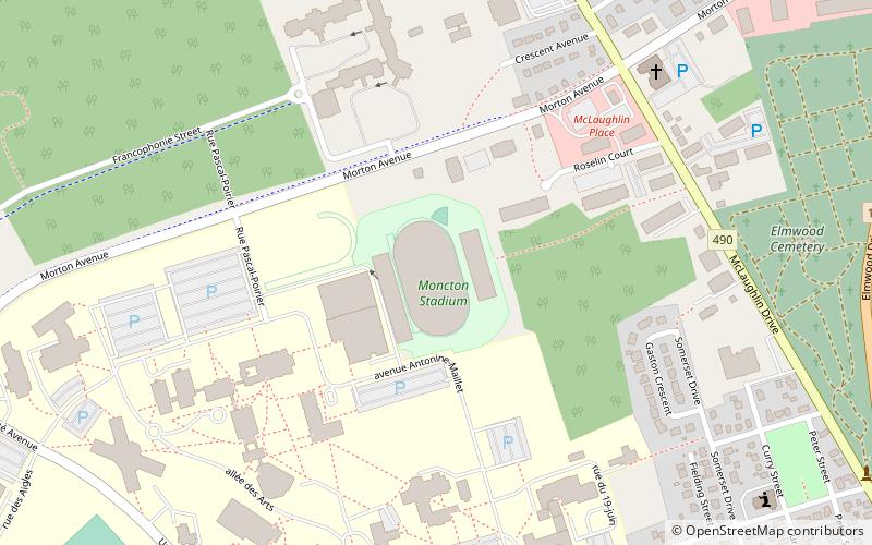 Moncton Stadium location map