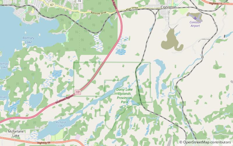 daisy lake uplands provincial park greater sudbury location map