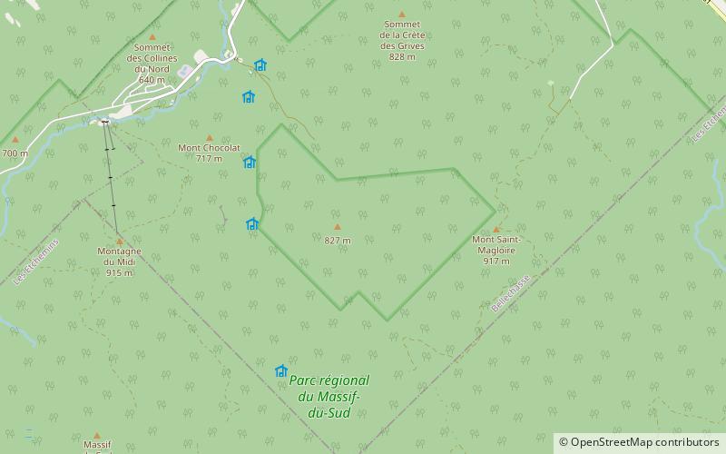 reserve ecologique claude melancon parc regional du massif du sud location map