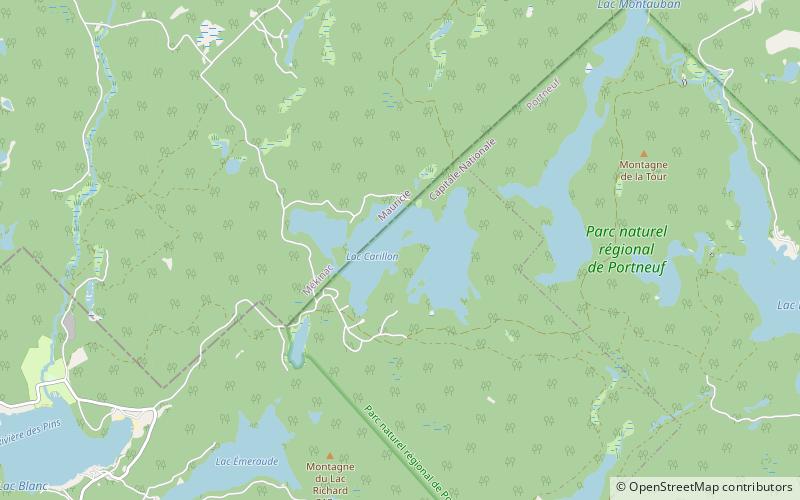 carillon lake portneuf regional natural park location map