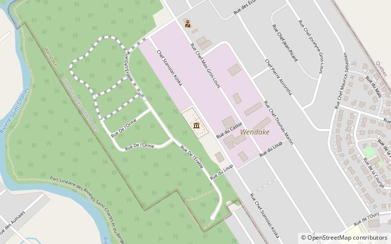 Village Huron Site Traditionnel location map