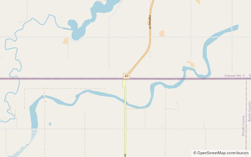 Noonan–Estevan Highway Border Crossing location map