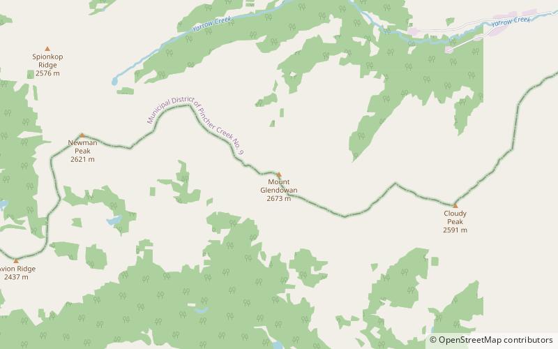 mount glendowan castle wildland provincial park location map
