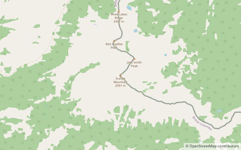 scarpe mountain castle wildland provincial park location map