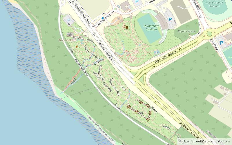 Jardín botánico UBC location map