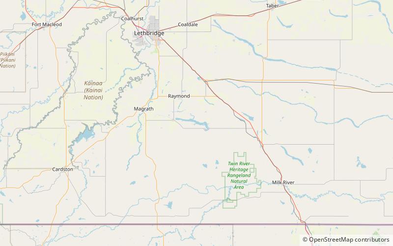 Milk River Ridge Reservoir location map